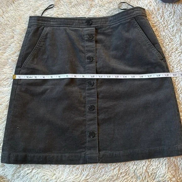 J Crew Women’s Corduroy Mini Skirt A-Line Button Front Accent Gray Size 6 - Picture 7 of 12